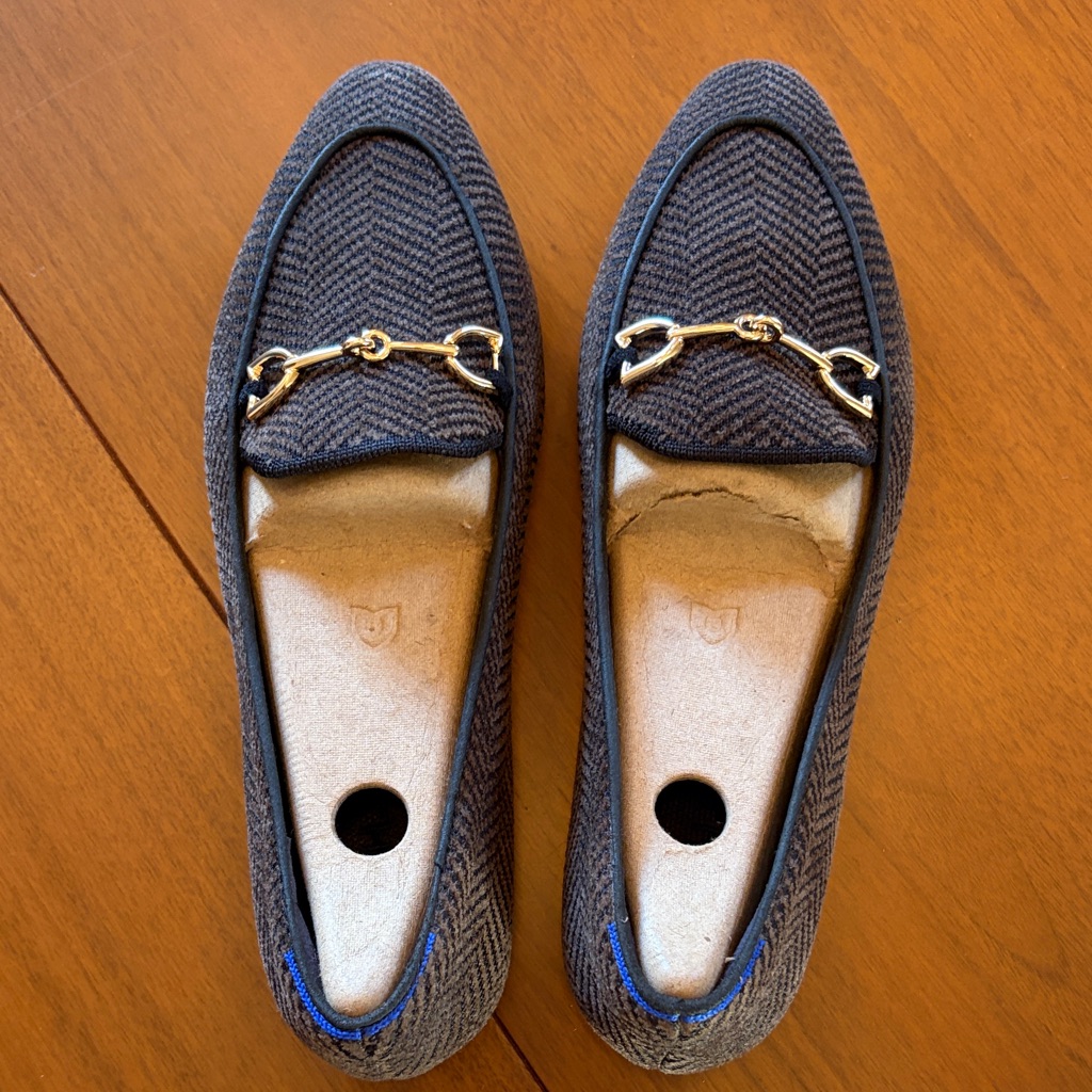 Rothy's Blue And Gold Loafers